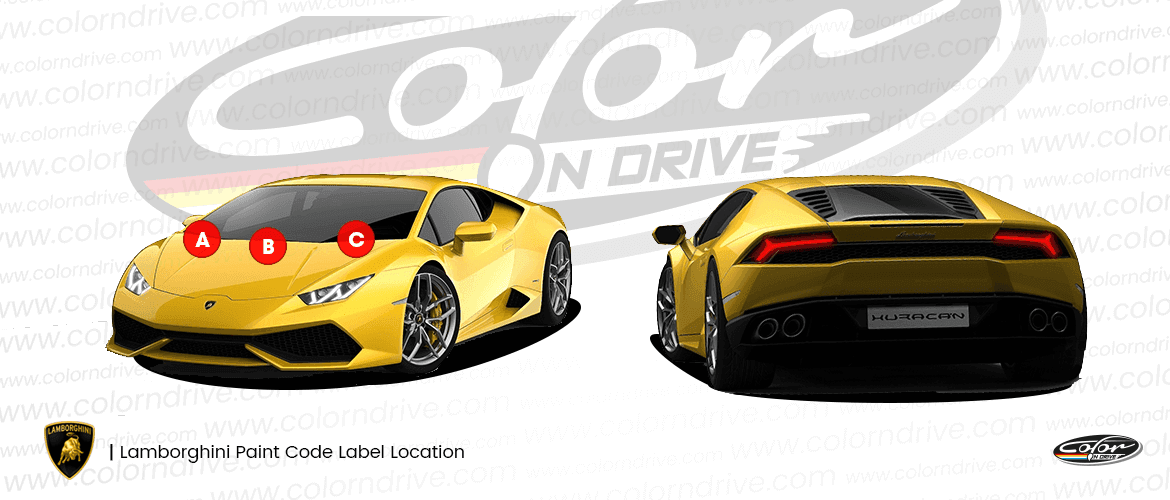 LAMBORGHINI paint code label location diagram